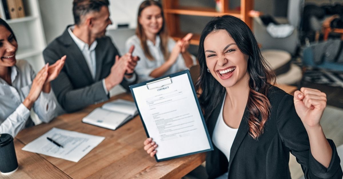 Happy people in a meeting