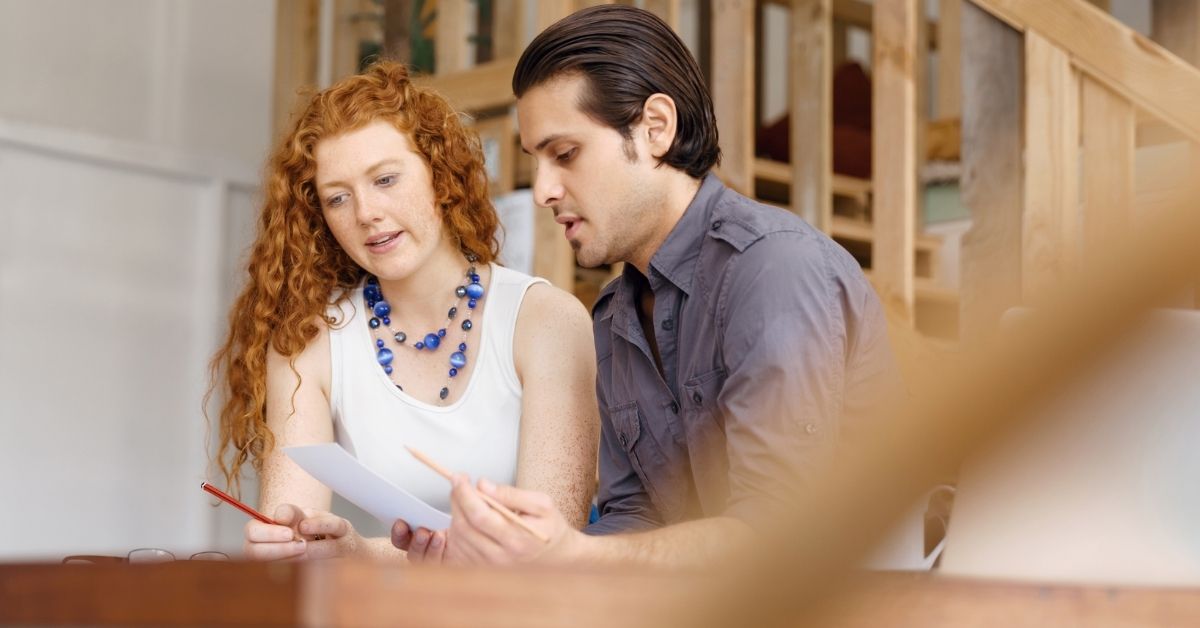 Two people discussing a topic