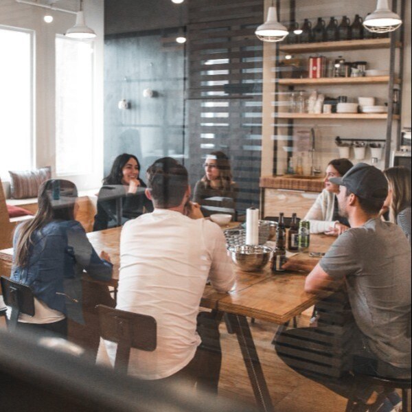 Busy meeting in an office