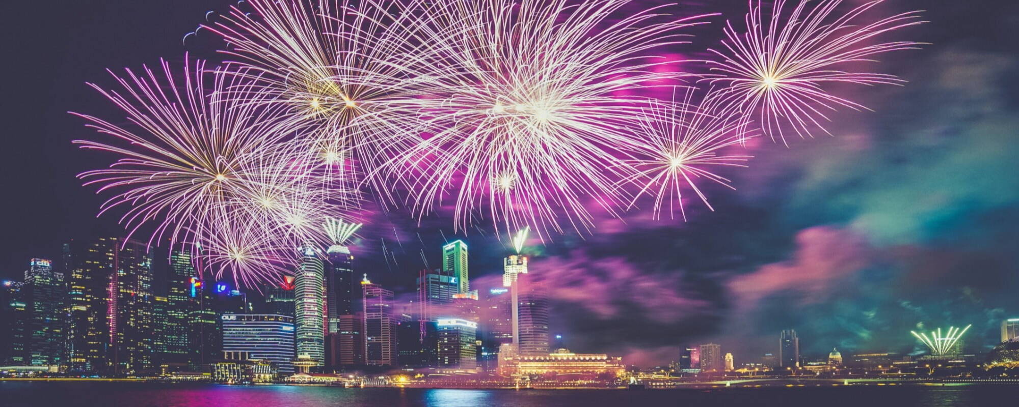 Image of fireworks over singapore