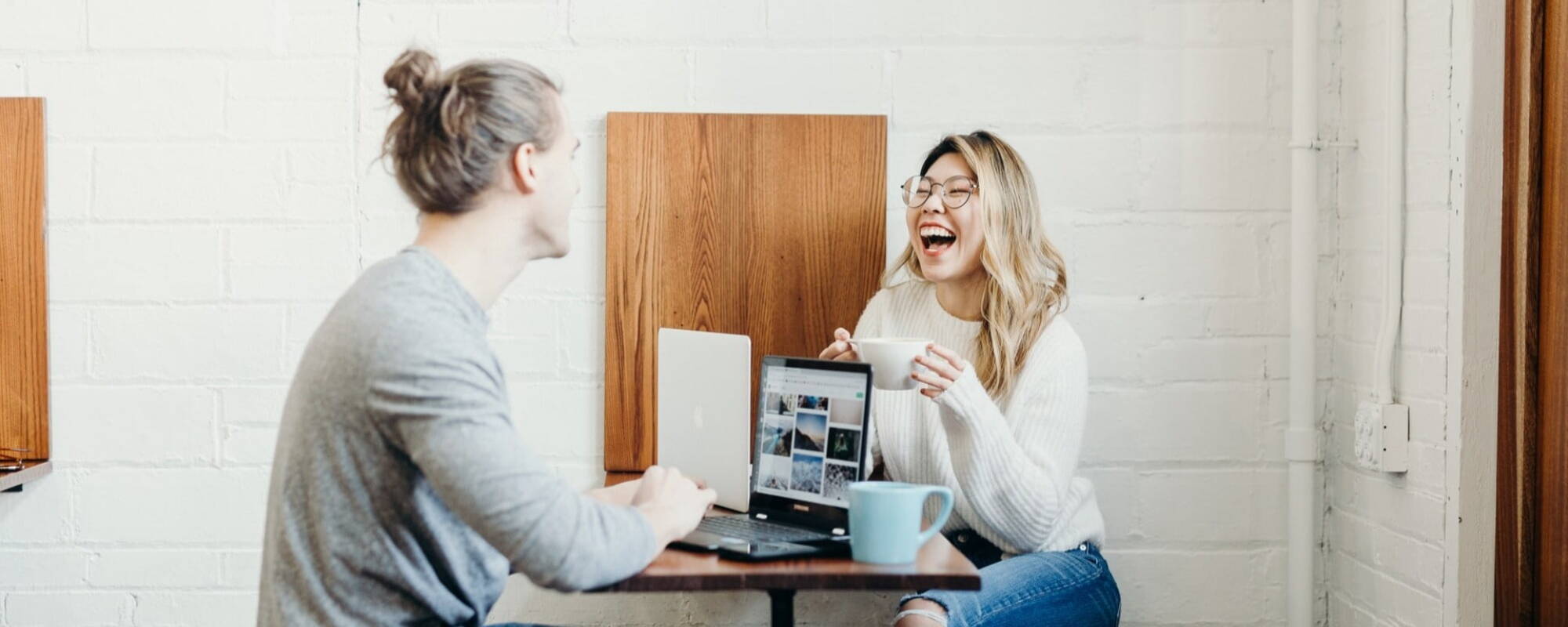 Happy people in a meeting at a start up