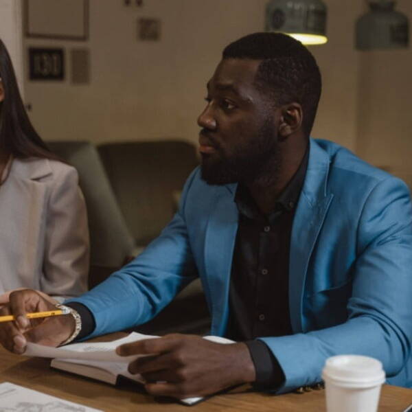 Person in a meeting